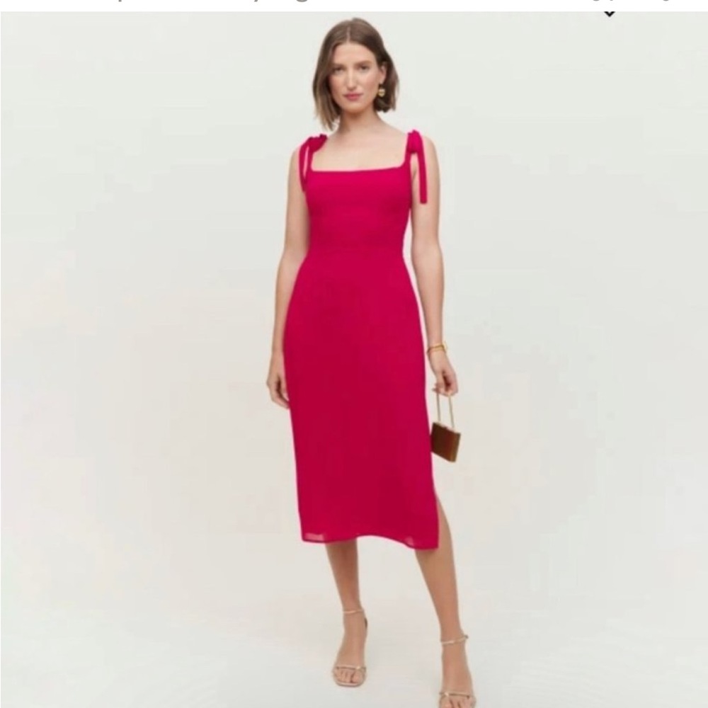 Reformation Besse dress in Rhubarb pink, like new, size 0